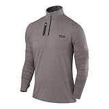 TCA Fusion PRO Maglia Termica Uomo Invernale da Corsa con Manica Lunga e Tecnologia Quickdry - Grigio Scuro/Grigio Scuro, L