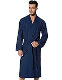 Morgenstern Accappatoio Chimono da uomo leggero kimono con bambù cotone e microfibra blu Taglia XL