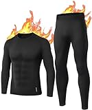 BENNIES Intimo Termico Uomo Tuta Termica Maglia Termica Uomo Completo Termico Set Pantaloni Termici Tuta Sci Abbigliamento Termico Uomo Invernale per Sci Palestra Ciclismo Calcio Corsa Running M