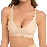 Ronronner Reggiseno Senza Donna,Reggiseno Donna Comfort,Reggiseno Imbottito Rimovibile,Senza Cuciture Supporto Completo e Cinghie Regolabili Comodo e Morbido di Base