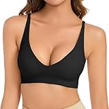 Manxing Reggiseno Senza Ferretto Push Up Donna Bralette Senza Cuciture con Imbottitura Removibile Comodo e Morbido Sportivo Reggiseno