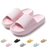 QJJQ Ciabatte Donna Uomo Comode Slide Ciabatte Nuvole Ultra Morbide Casa Pantofole Sandalo Estive Antiscivolo Ciabatte da Mare Spiaggia Piscina, Rosa, 40-41 EU