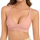 Sonnena Reggiseno Senza Ferretto Push Up Donna Bralette Senza Cuciture con Imbottitura Removibile Comodo e Morbido Sportivo Reggiseno