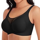 Tuopuda Reggiseno Senza Ferretto Push Up Imbottito Reggiseni Minimizer Donna Senza Cuciture Comfy Bralette Pizzo Brassiere Taglie Forti Intimissimi Intimo Invisible Bra, Nero, XXL